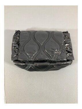 Lug Conga Metallic Black Shoulder Bag - Unisex, Zip Closure, Multi-Compartment,